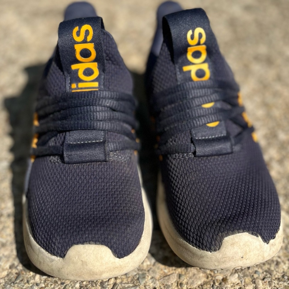 Adidas Dark Blue and Light Orange Athletic Shoes